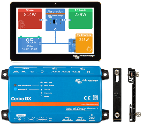 Victron Cerbo GX communicatiecentrum met GX Touch70 display